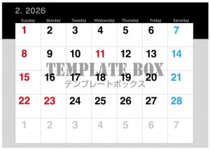 ２０２６年２月カ…