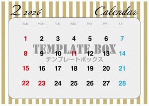 ２０２６年２月カ…