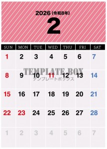 ２０２６年２月カ…