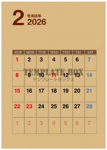 ２０２６年２月カ…