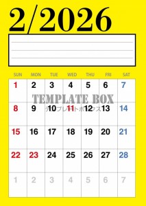 ２０２６年２月カ…