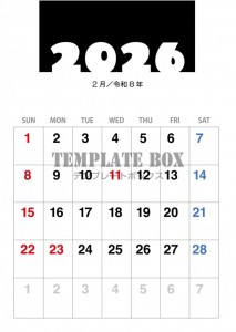 ２０２６年２月カ…