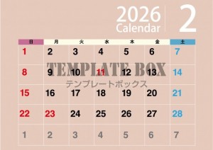 ２０２６年２月カ…