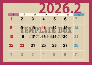 ２０２６年２月カ…