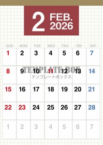 ２０２６年２月カ…
