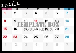 ２０２６年２月カ…