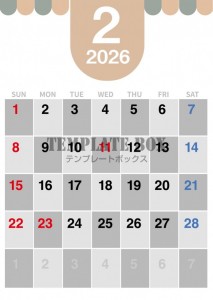 ２０２６年２月カ…