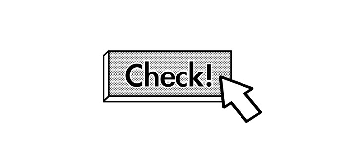 チェック｜モノクロ｜矢印｜注目｜無料イラスト素材｜無料｜ダウンロード