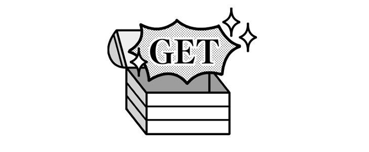 モノクロ｜ゲット｜宝箱｜無料イラスト素材｜無料｜ダウンロード