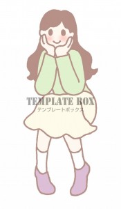 頬杖して座ってい…