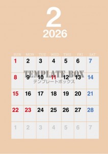 ２０２６年２月カ…