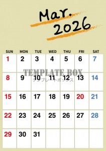 ２０２６年３月カ…