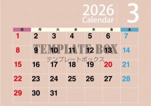 ２０２６年３月カ…