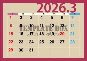 ２０２６年３月カ…