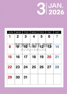 ２０２６年３月カ…