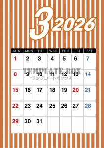 ２０２６年３月カ…