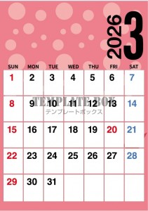 ２０２６年３月カ…