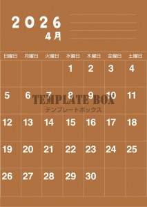 ２０２６年４月カ…