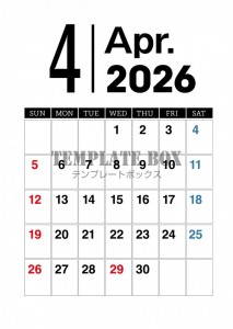 ２０２６年４月カ…