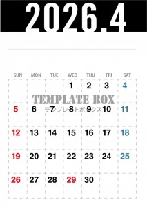 ２０２６年４月カ…