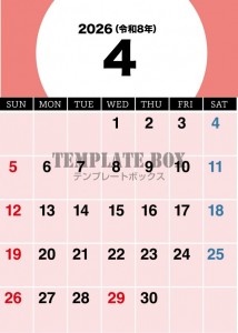 ２０２６年４月カ…