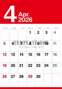 ２０２６年４月カ…