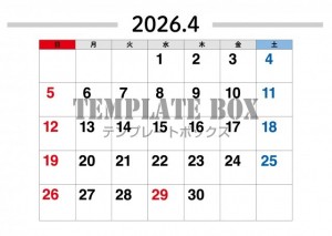 ２０２６年４月カ…