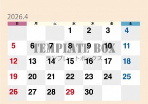 ２０２６年４月カ…