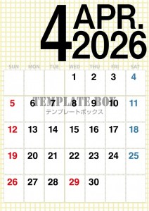 ２０２６年４月カ…
