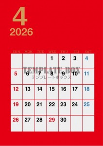 ２０２６年４月カ…