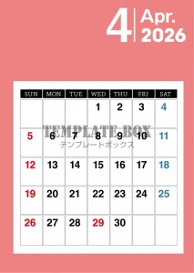 ２０２６年４月カ…