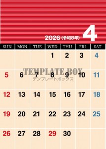 ２０２６年４月カ…