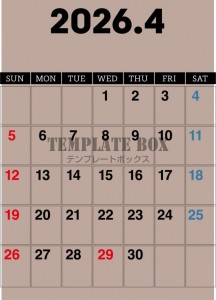 ２０２６年４月カ…