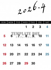 ２０２６年４月カ…