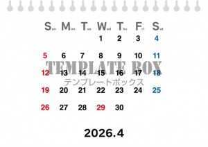 ２０２６年４月カ…