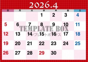 ２０２６年４月カ…