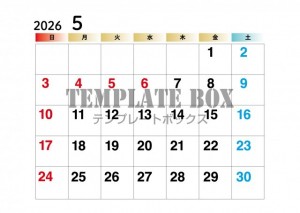 ２０２６年５月カ…