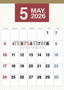 ２０２６年５月カ…