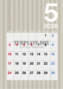 ２０２６年５月カ…