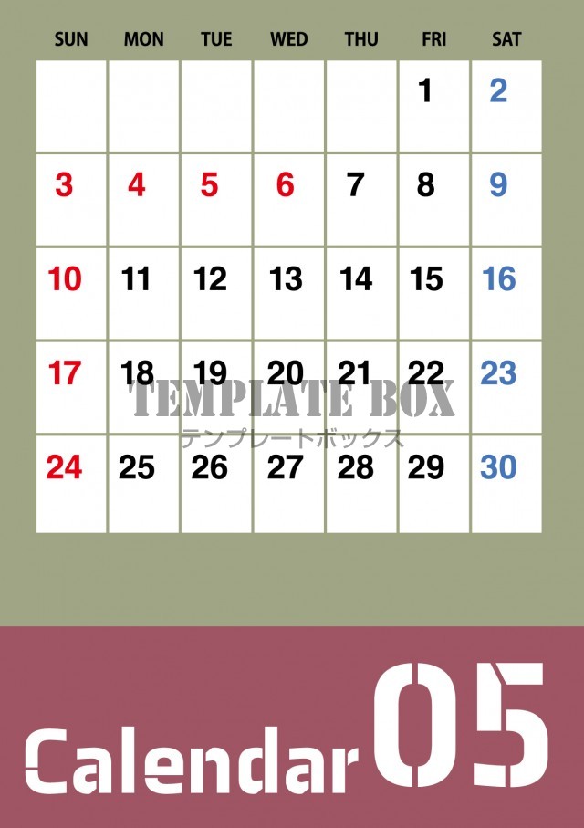 2026年5月カレンダー:縦型ブラックカラーデザイン