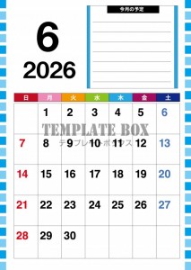 ２０２６年６月カ…