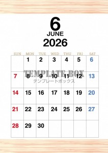 ２０２６年６月カ…