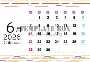 ２０２６年６月カ…