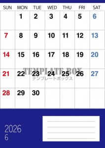 ２０２６年６月カ…