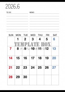 ２０２６年６月カ…