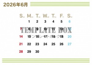 ２０２６年６月カ…