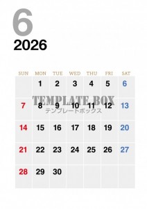 ２０２６年６月カ…