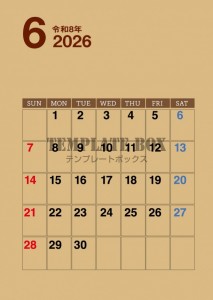 ２０２６年６月カ…