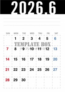 ２０２６年６月カ…