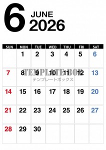 ２０２６年６月カ…